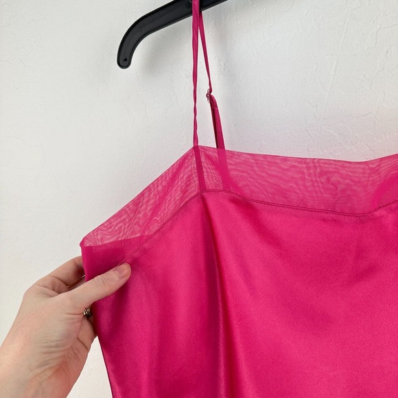 Vtg Valerie Stevens Satin Camisole Top Women M Pink Square‎ Neck Pullover Floral - Picture 3 of 8